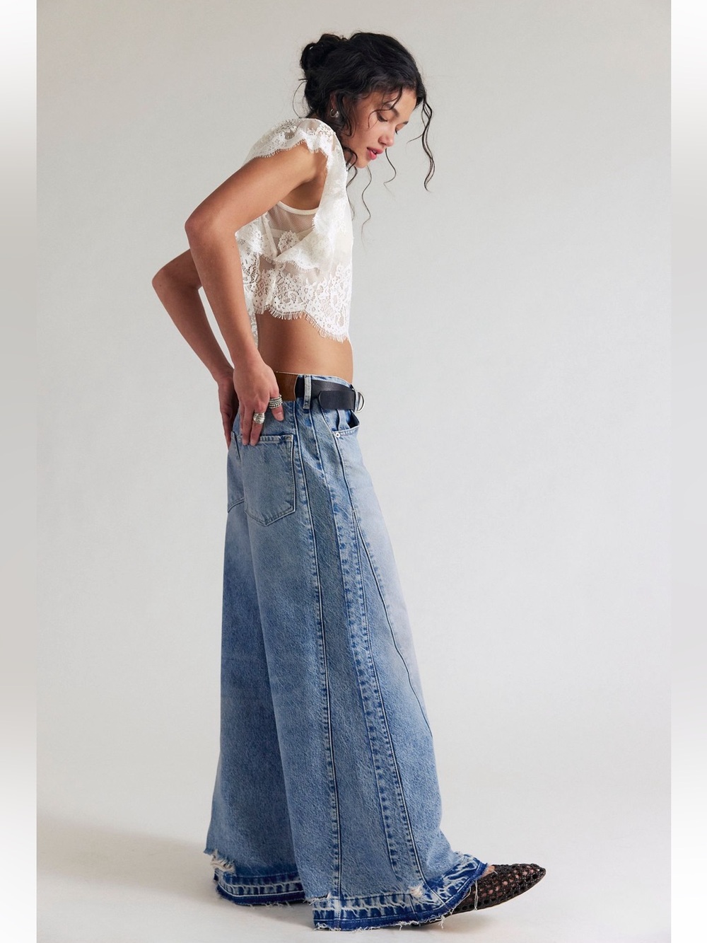 Free People We The Free Apollo Wide Leg Jeans In Streamline